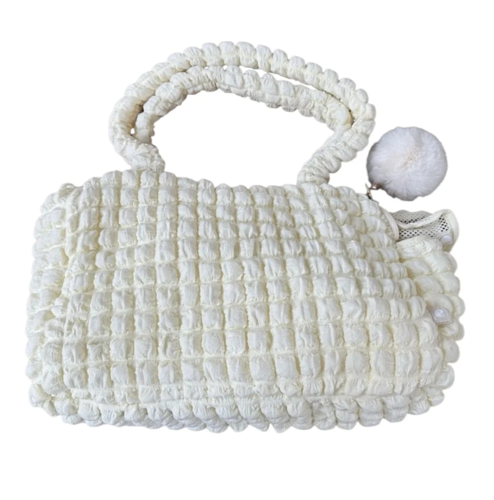 Cozy Cream Chic Pretty Stylish and Comfy Quilted Puppy Dog Pet Carrier and Purse